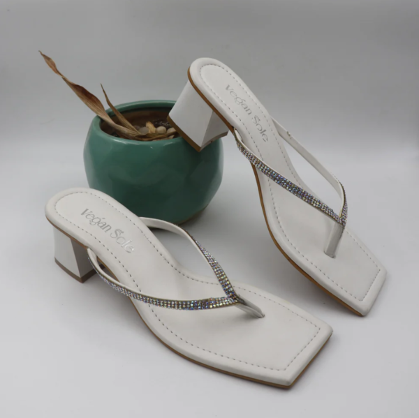 Vegan Soles Block Heel Ladies Sandal - Black, White, Brown