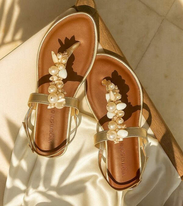 Brown Pearl Ladies Sandal - Vegan Soles / Flastra