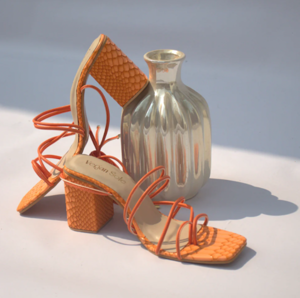 Ladies Sandal Blue & Orange Vegan Soles Brand